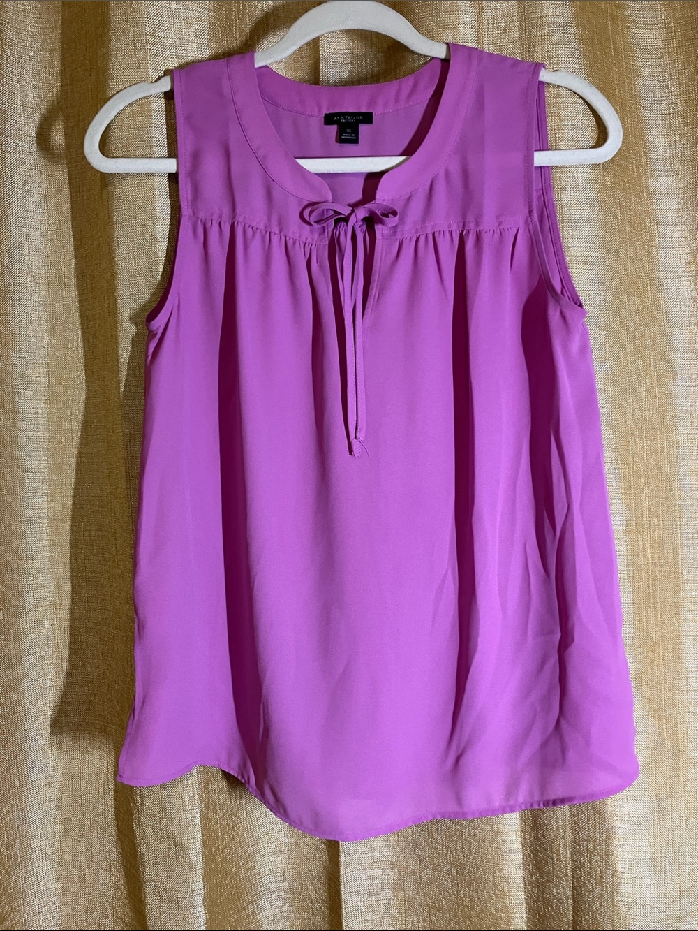 Ann Taylor Pink Tie-Neck Sleeveless Camisole